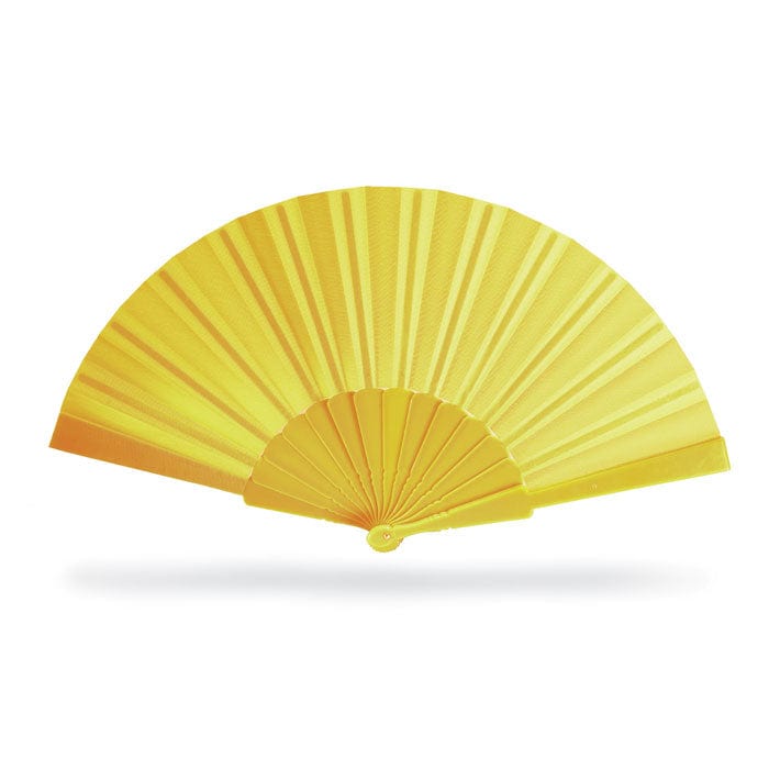 Ventaglio in ABS giallo - personalizzabile con logo