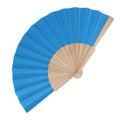 Ventaglio in legno e R-PET azzurro - personalizzabile con logo