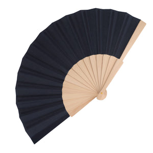 Ventaglio in legno e R-PET blu navy - personalizzabile con logo