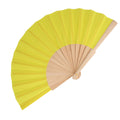 Ventaglio in legno e R-PET Giallo - personalizzabile con logo