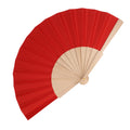 Ventaglio in legno e R-PET Rosso - personalizzabile con logo