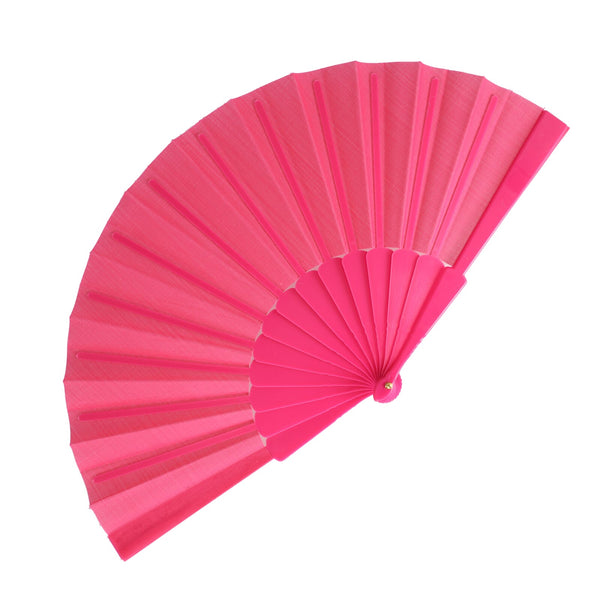Ventaglio in plastica e poliestere Rosa - personalizzabile con logo