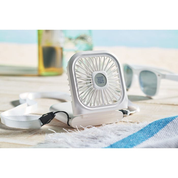Ventilatore portatile Bianco - personalizzabile con logo