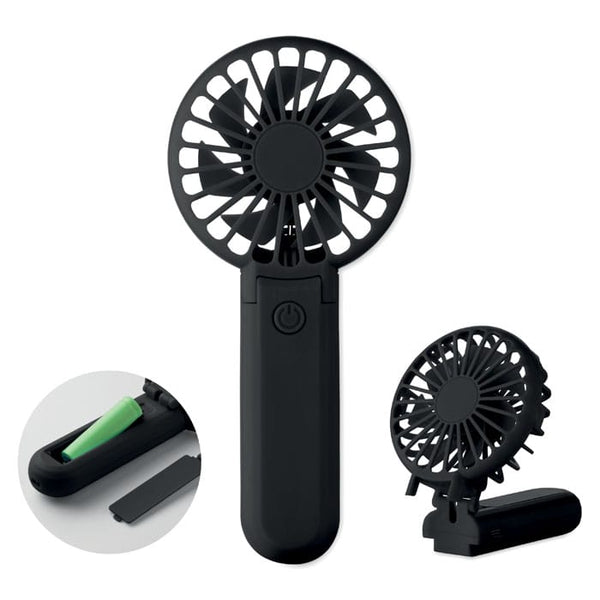 Ventilatore portatile Nero - personalizzabile con logo