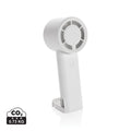 Ventilatore portatile ricarcabile Twist in rPlastica RCS bianco - personalizzabile con logo