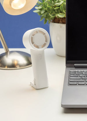 Ventilatore portatile ricarcabile Twist in rPlastica RCS - personalizzabile con logo