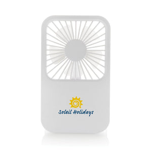 Ventilatore ricaricabile da tavolo Aervina uin rPlastica RCS - personalizzabile con logo