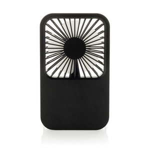 Ventilatore ricaricabile da tavolo Aervina uin rPlastica RCS nero - personalizzabile con logo