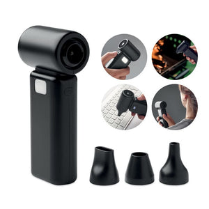 Ventilatore turbo portatile nero Nero - personalizzabile con logo