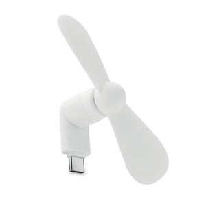 Ventilatore USB portatile Bianco - personalizzabile con logo