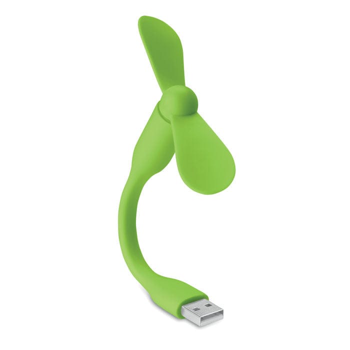 Ventilatore USB portatile verde calce - personalizzabile con logo