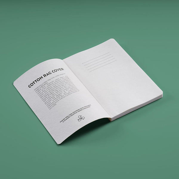 Verne Notebook - Cotone Bianco pastello - personalizzabile con logo