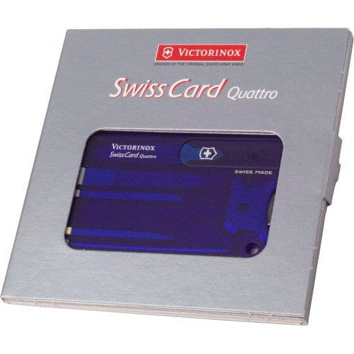 Victorinox, SwissCard Quattro con 12 funzioni blu - personalizzabile con logo