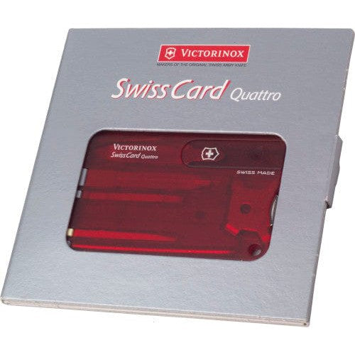 Victorinox, SwissCard Quattro con 12 funzioni rosso - personalizzabile con logo