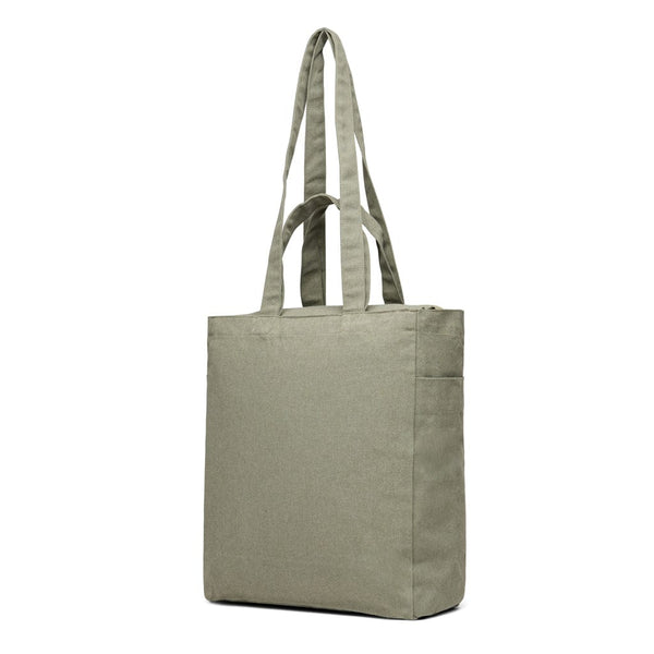 VINGA Hilo AWARE™ borsa con zip in tela riciclata verde - personalizzabile con logo