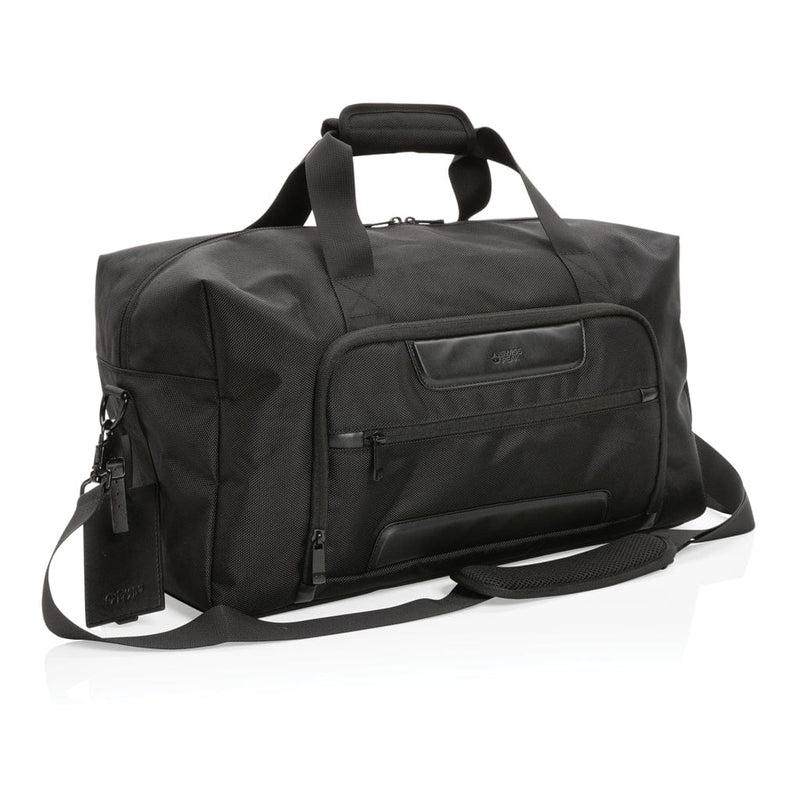 Weekend bag RPET Swiss peak AWARE™ Voyager nero - personalizzabile con logo