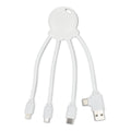 Xoopar Eco Octopus Cavo di ricarica Ocean Bound Plastic Bianco - personalizzabile con logo