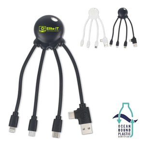 Xoopar Eco Octopus Cavo di ricarica Ocean Bound Plastic - personalizzabile con logo