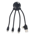 Xoopar Eco Octopus Cavo di ricarica Ocean Bound Plastic Nero - personalizzabile con logo