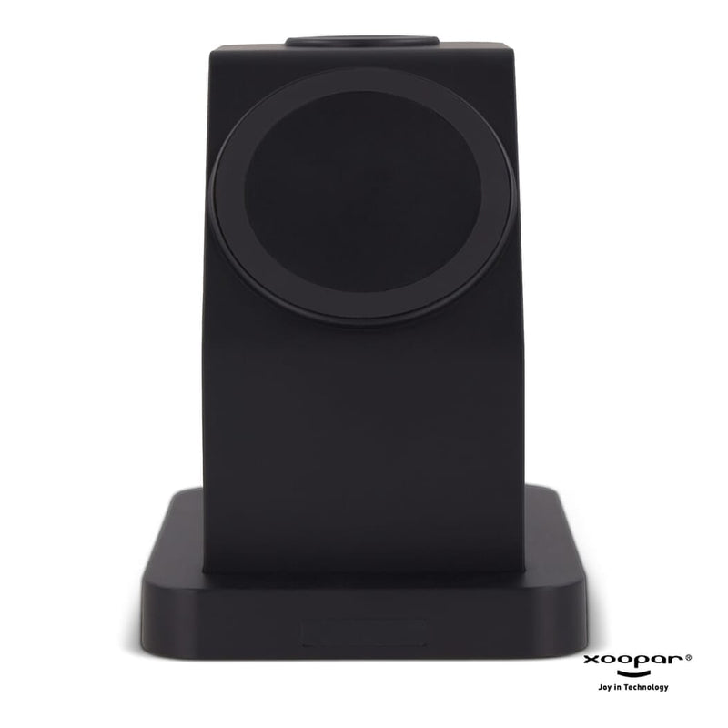 Icon 3 in 1 Caricatore wireless magnetico Nero - personalizzabile con logo