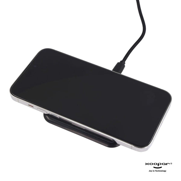 Xoopar Iné Wireless Fast Charger - Recycled Leather 15W Nero - personalizzabile con logo