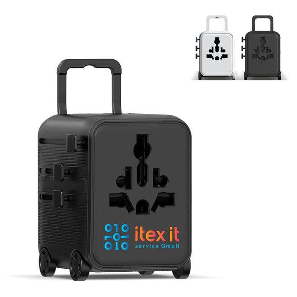 Xoopar Luggie GaN Adattatore da viaggio universale con trolley - personalizzabile con logo
