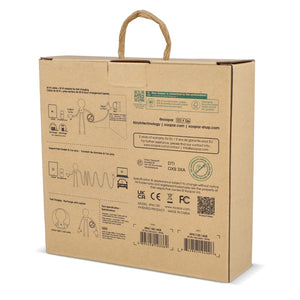 Xoopar Mr Bio Cavo di ricarica lungo + adattatore per spina UK Bianco - personalizzabile con logo