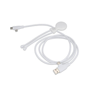 Xoopar Mr. Bio Cavo di ricarica multipla 60 W PD lungo 1.2 metri Bianco - personalizzabile con logo