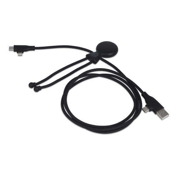 Xoopar Mr. Bio Cavo di ricarica multipla 60 W PD lungo 1.2 metri Nero - personalizzabile con logo
