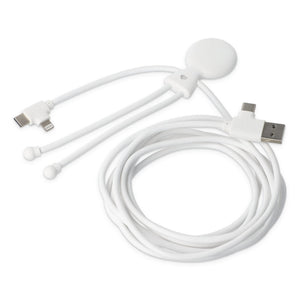 Xoopar Mr Bio Cavo di ricarica multiplo lungo 60 W PD 2 metri Bianco - personalizzabile con logo