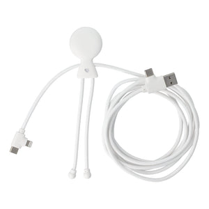 Xoopar Mr Bio Cavo di ricarica multiplo lungo 60 W PD 2 metri Bianco - personalizzabile con logo