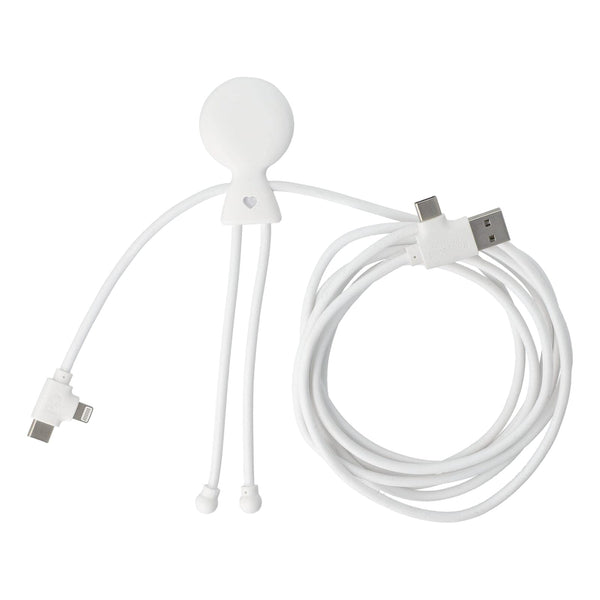 Xoopar Mr Bio Cavo di ricarica multiplo lungo 60 W PD 2 metri Bianco - personalizzabile con logo