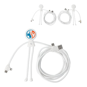 Xoopar Mr Bio Cavo di ricarica multiplo lungo 60 W PD 2 metri Bianco - personalizzabile con logo
