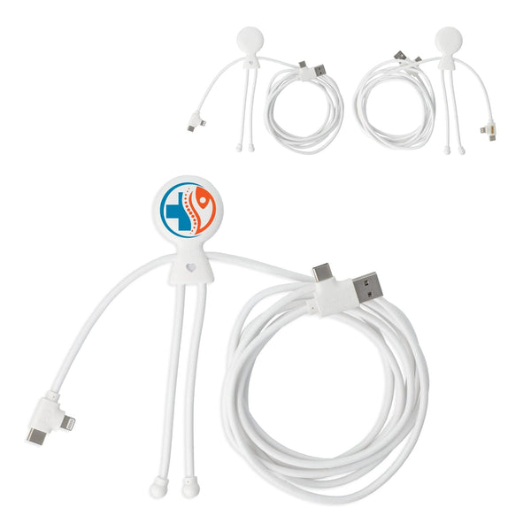 Xoopar Mr Bio Cavo di ricarica multiplo lungo 60 W PD 2 metri Bianco - personalizzabile con logo
