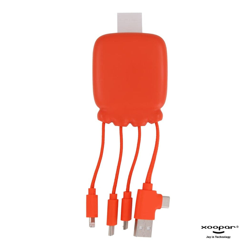Octopus 2 Bio Cavo con Mini Powerbank Arancione - personalizzabile con logo
