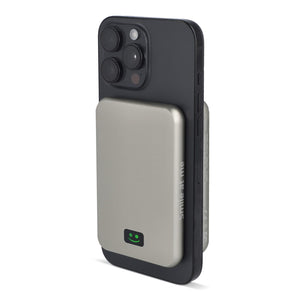 Xoopar Smile Specchio Wireless Powerbank compatibile con MagSafe 5000 mAh grigio - personalizzabile con logo