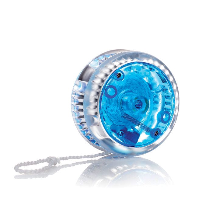 Yo-yo con luce in plastica blu - personalizzabile con logo