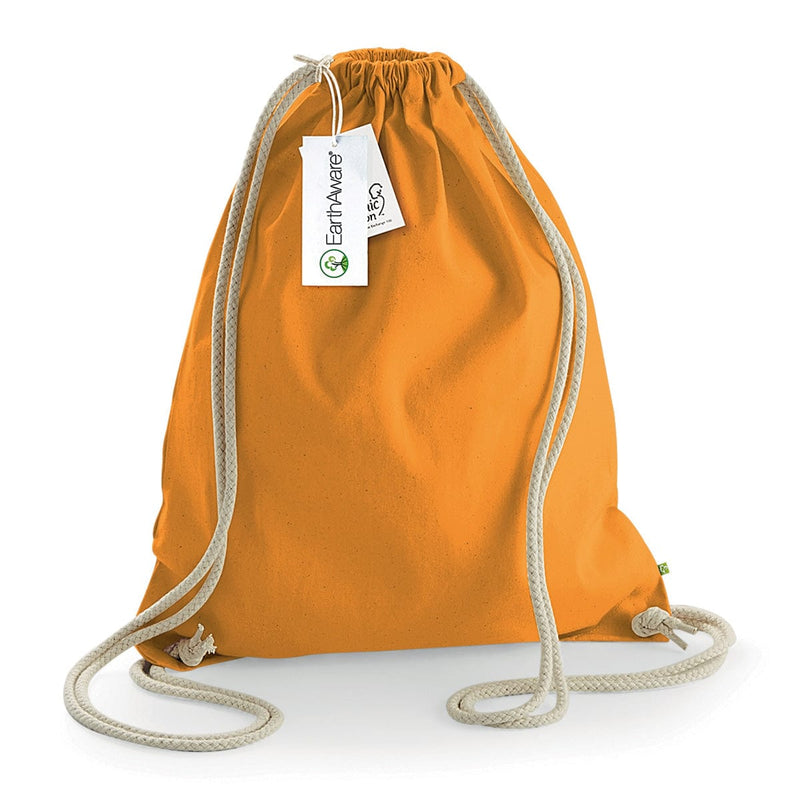 Zainetto Deluxe in Cotone Organico arancione / UNICA - personalizzabile con logo