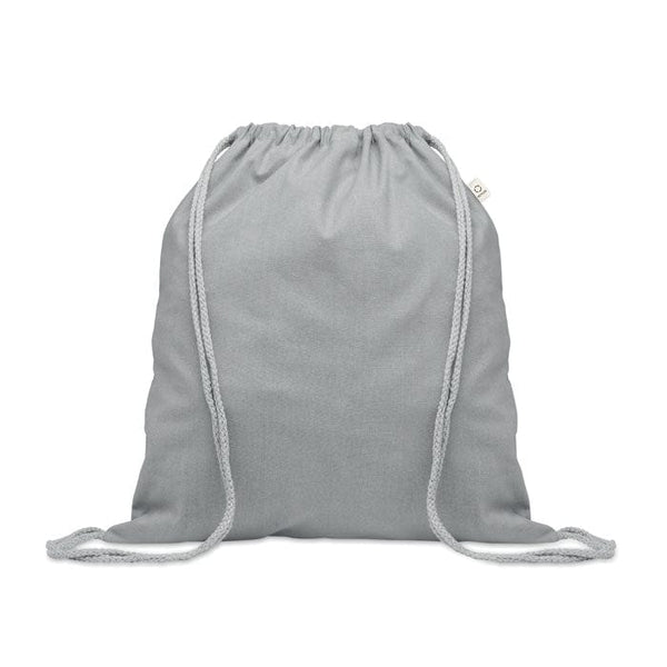 Zainetto Sacca in cotone riciclato color Grigio - personalizzabile con logo