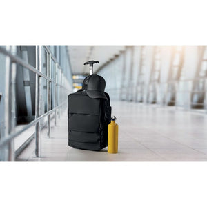 Zaino a mano formato cabina apertura a 180° Nero - personalizzabile con logo