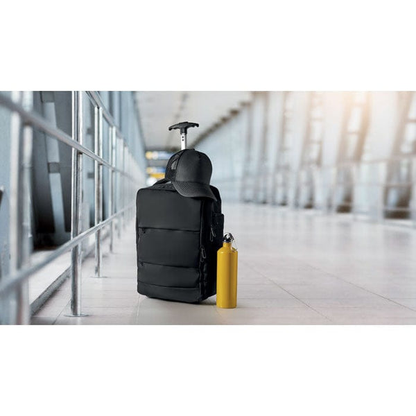 Zaino a mano formato cabina apertura a 180° Nero - personalizzabile con logo