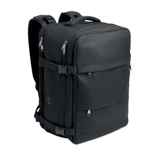 Zaino a mano formato cabina apertura a 180° Nero - personalizzabile con logo