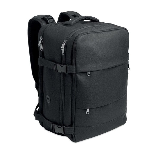 Zaino a mano formato cabina apertura a 180° Nero - personalizzabile con logo