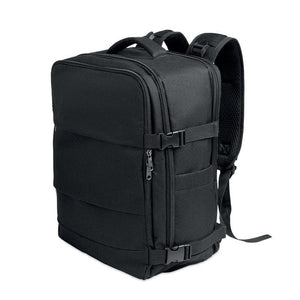 Zaino a mano formato cabina apertura a 180° Nero - personalizzabile con logo