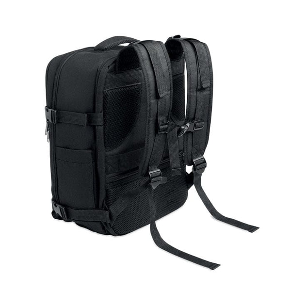 Zaino a mano formato cabina apertura a 180° Nero - personalizzabile con logo