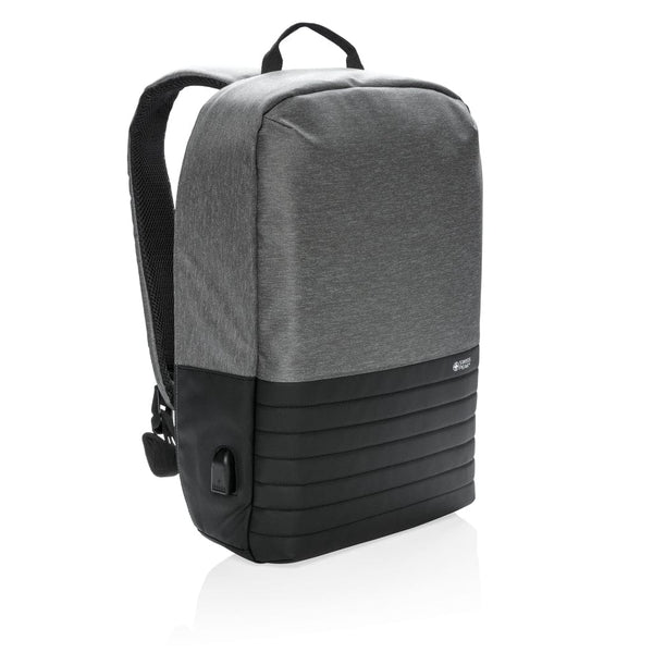 Zaino antitaccheggio porta PC da 15" RFID Swiss Peak grigio - personalizzabile con logo