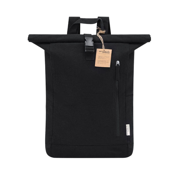 Zaino Antrim rolltop nero - personalizzabile con logo