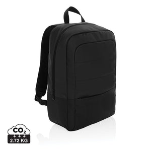 Zaino basic porta PC da 15,6" Armond in RPET AWARE™ nero - personalizzabile con logo