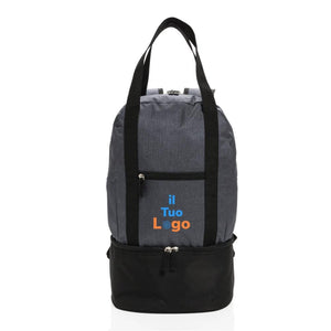 Zaino/borsa termica 3 in 1 grigio - personalizzabile con logo