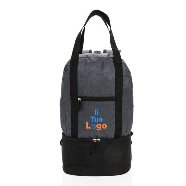 Zaino/borsa termica 3 in 1 grigio - personalizzabile con logo